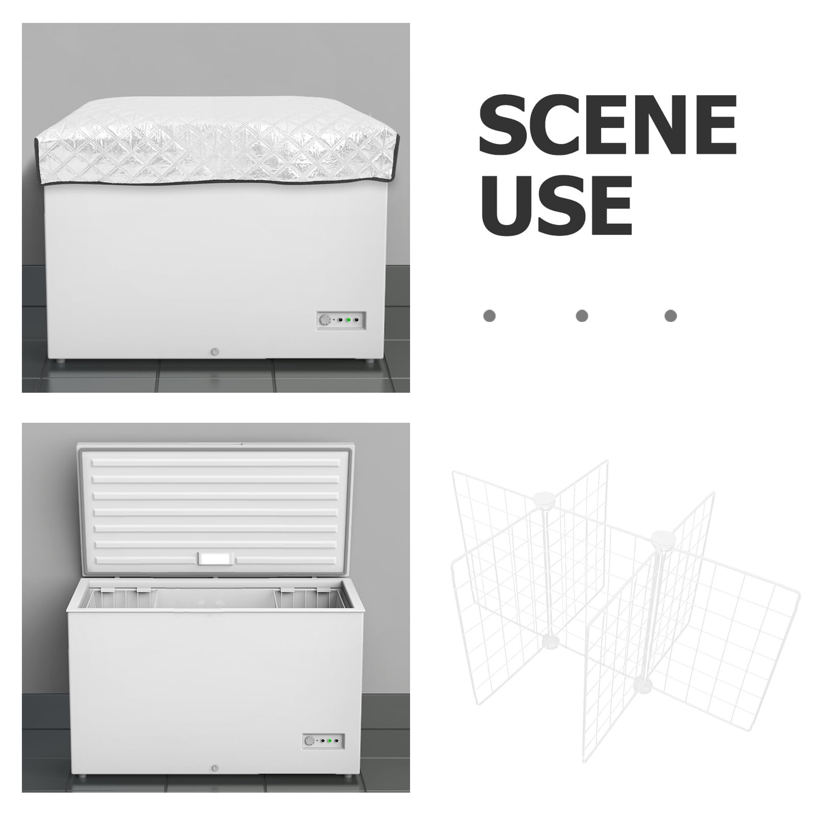 KOMBIUDA Organizador de Congelador Metálico Resistente con Compartimentos Divisor de Sección para Almacenamiento Nevera y Cocina Estante Separador Duradero para Hogar