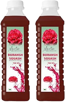 Buransh Squash Drink | Himalayan Rhododendron Juice Concentrate | Refreshing Rhododendron Juice | Ready to Serve | 750ml (Pack of 2)