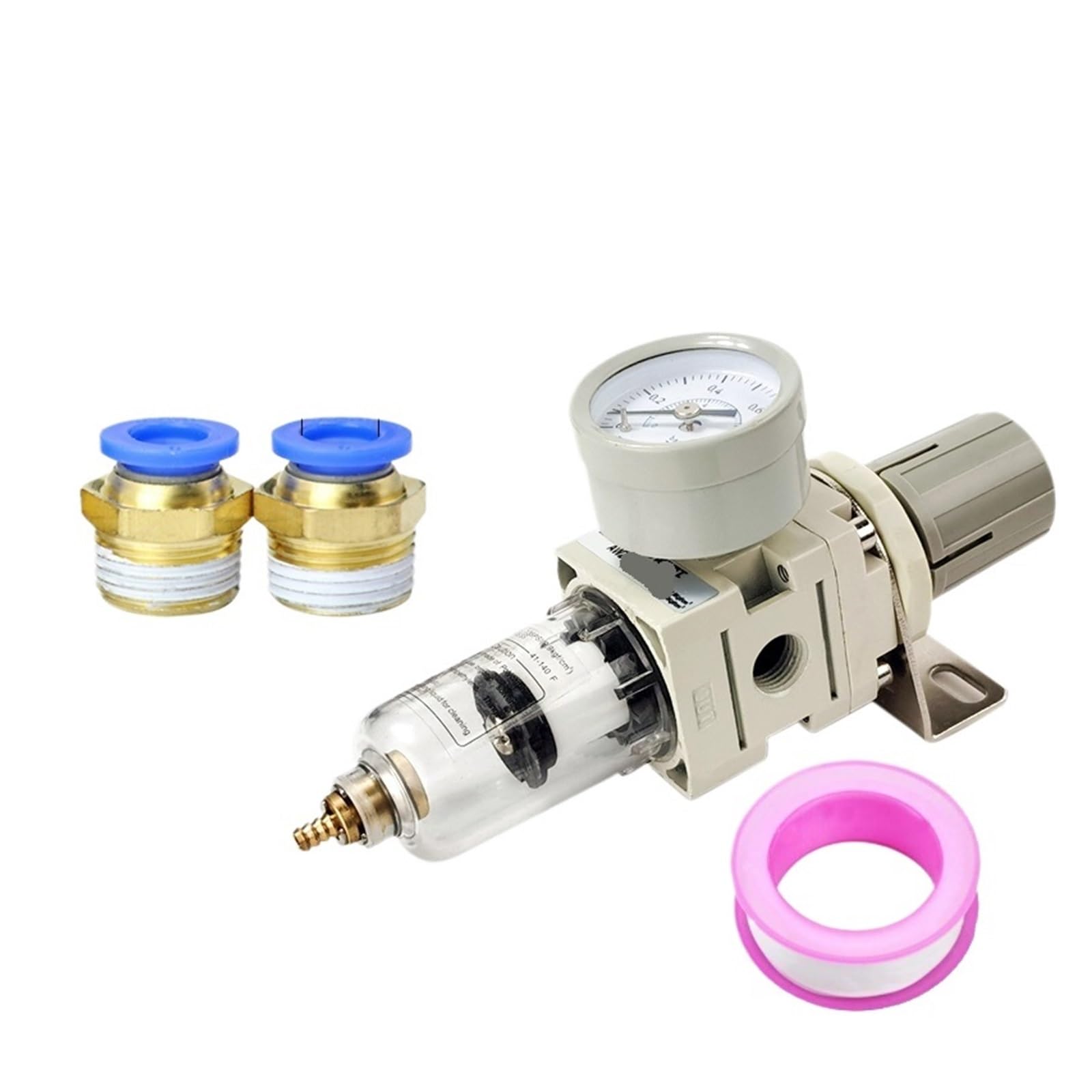 AYNRJKKX Fiber Core AW2000-02 Pneumatic Compressor Air Filter Source Treatment Pressure Regulator(AW2000-02 F PC8-02)