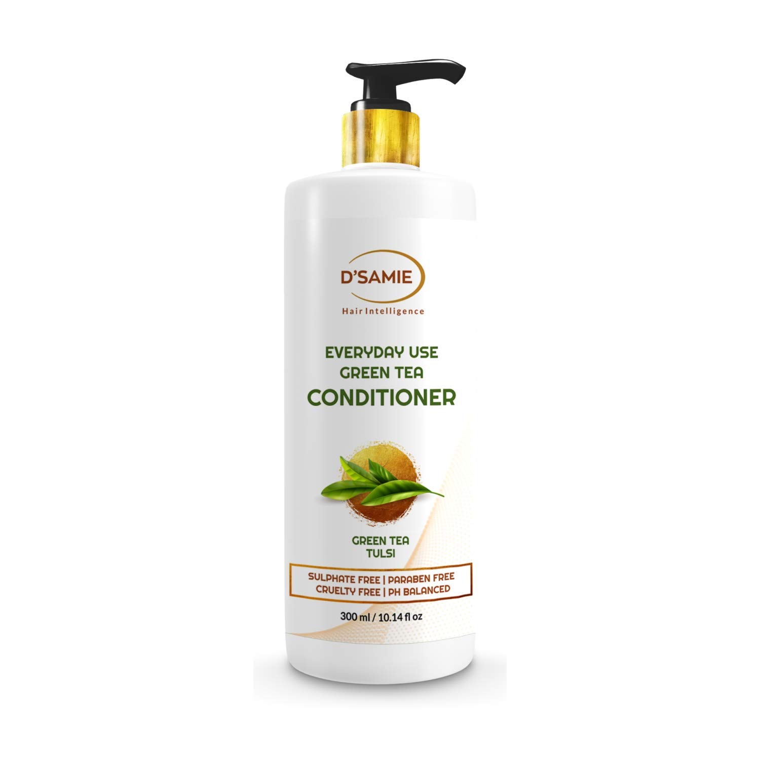 D'SAMIE Everyday Use Green Tea Conditioner with Green Tea Keratin | Suitable for All Hair types | SULPHATE,PARABEN, CRUELTY FREE (300 ml)