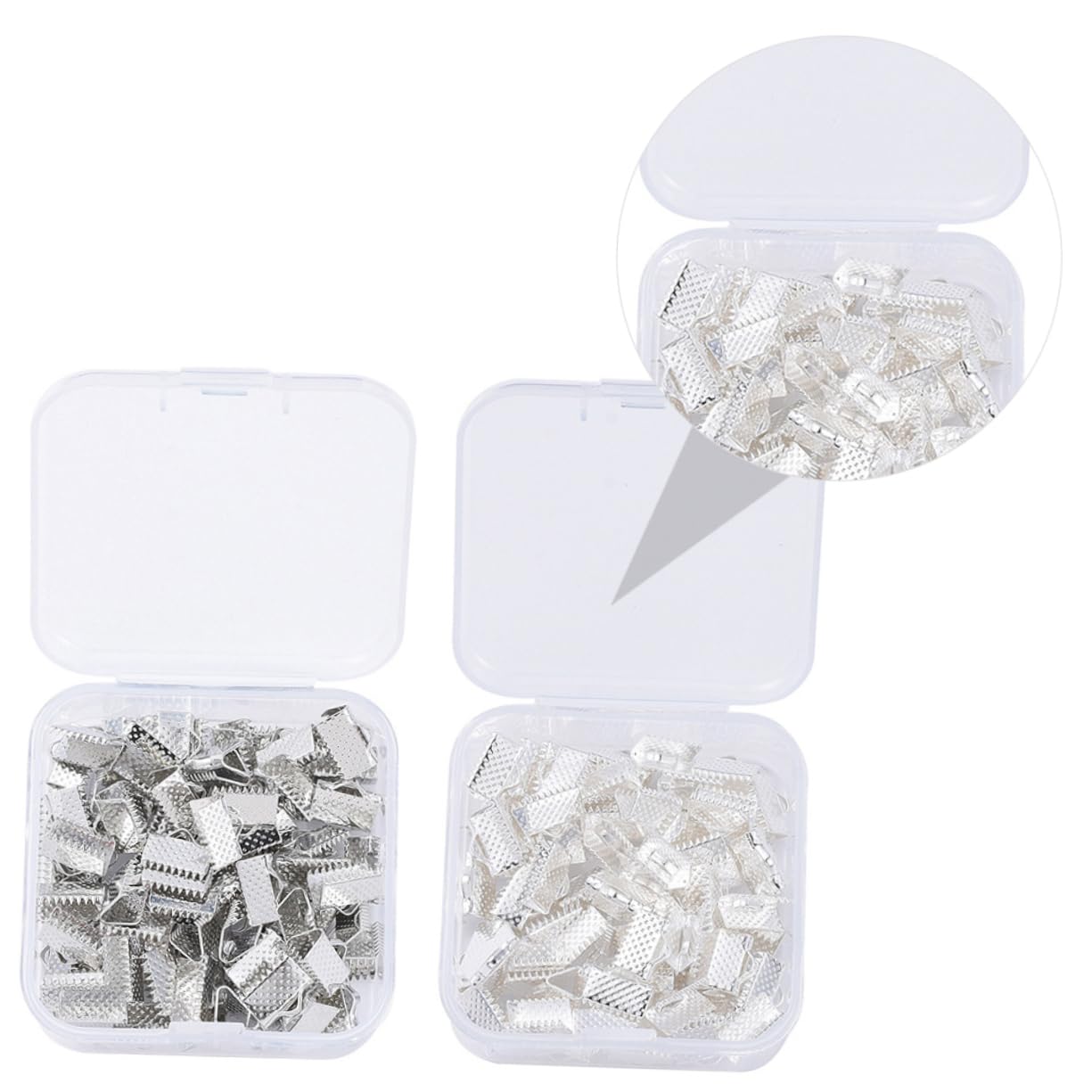 Veemoon 10mm Iron Clasp Ends for Leather Ribbon 2 Packs Crimp Clamp Ends for Jewelry Connector Components