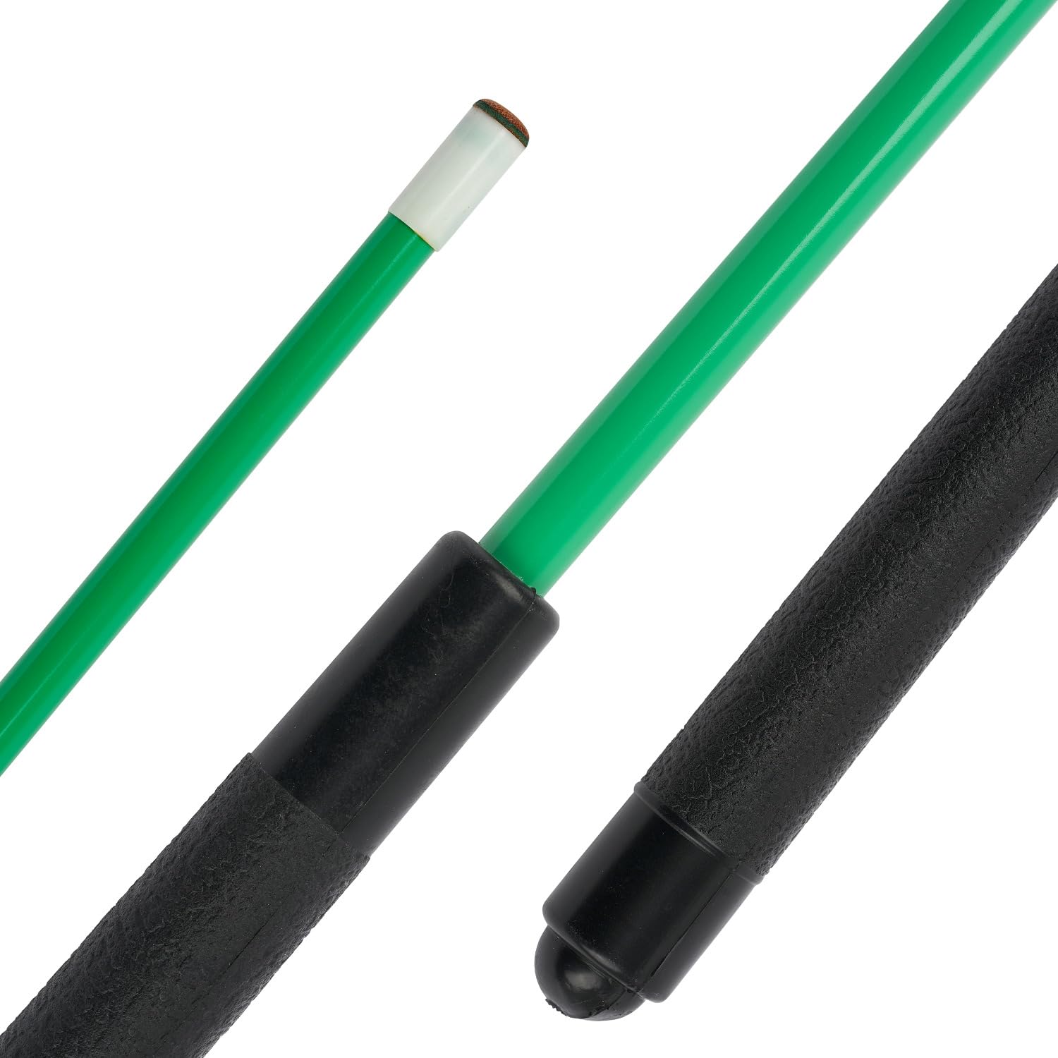 Sportime Fiberglas-Queue | 140 cm Billardqueue aus Glasfaser + Kunststoffgriff | Einteilig, 12 mm Spitze, 580 g, Grün o. Schwarz | Langlebig, bruchsicher, strapazierfähig