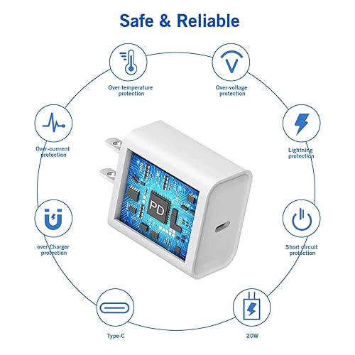Miniatura 5 de Cargador rápido para iPhone, cargador de iPhone 14 certificado MFi de Apple, cargador de pared USB C, bloque de carga súper rápido para iPhone con