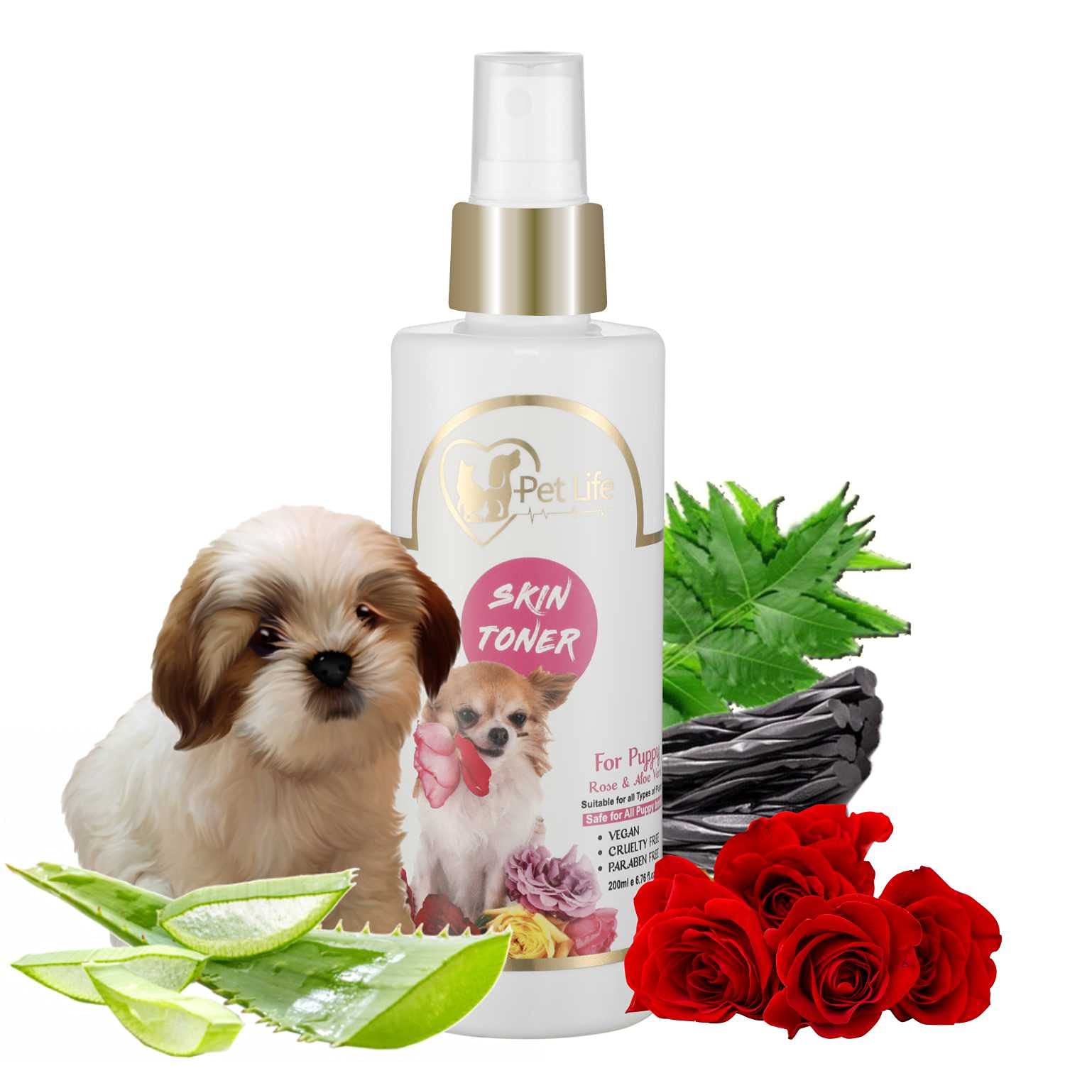 Pet Life Pure Organic Skin Toner Spray for Puppy Skin Allergy, Redness, Itchiness, Fungal Infection, Restores Skin Health & Moisture -Safe & Effective Pet Friendly Formula for All Puppy Breeds-200 Ml (B0981HQY18) Amazon Price History, Amazon Price Tracker