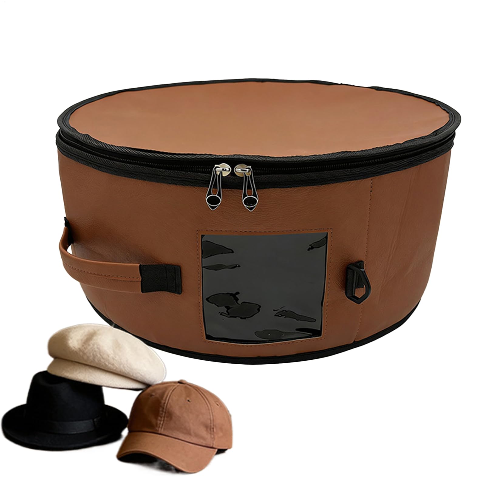 Para Sombreros Organizador Apilable Plegable Para Gorras | De Viaje Para Sombreros Apilable Plegable Con Ventana Transparente Para Mujeres, Hombres, Armario Y Peluches