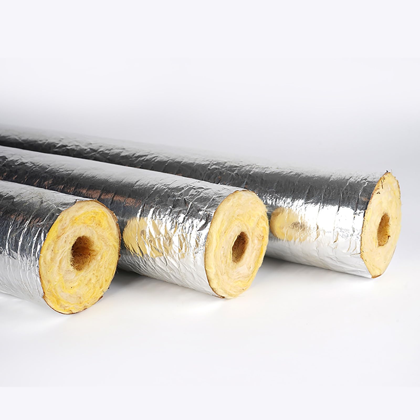 Tubo isolante in lana di roccia con rivestimento in foglio di alluminio, Isolante Termico for Tubi, tubi isolanti industriali, isolamento termico/prevenzione incendi(ID-76mm/2.99"TH-50mm/1.96")