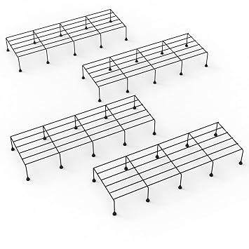 WonderStand Titan XL (29 inches) Plant Stands (Set of 4) Plant Stand for Balcony Rust Proof Metal Plant Stand for Living Room with 7 Layer Coating (Rectangle Black) - image, photos