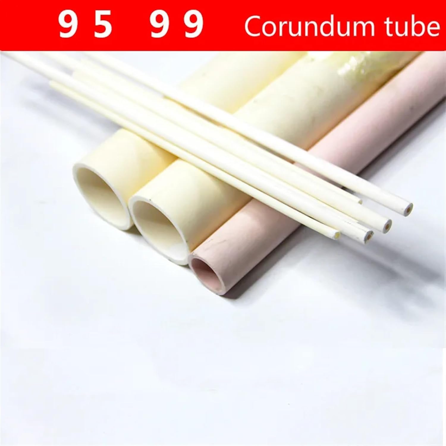 Corundum Alumina Tube High Thermal Corundum Tube Wear-resistant insulating porcelain tube thermocouple protection tube(Double hole corundum)