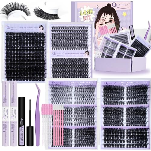 Lash Clusters Kit 1018 Pcs Eyelashes Clusters Extensions Kit 8-18mm Individual Lashes Volume False