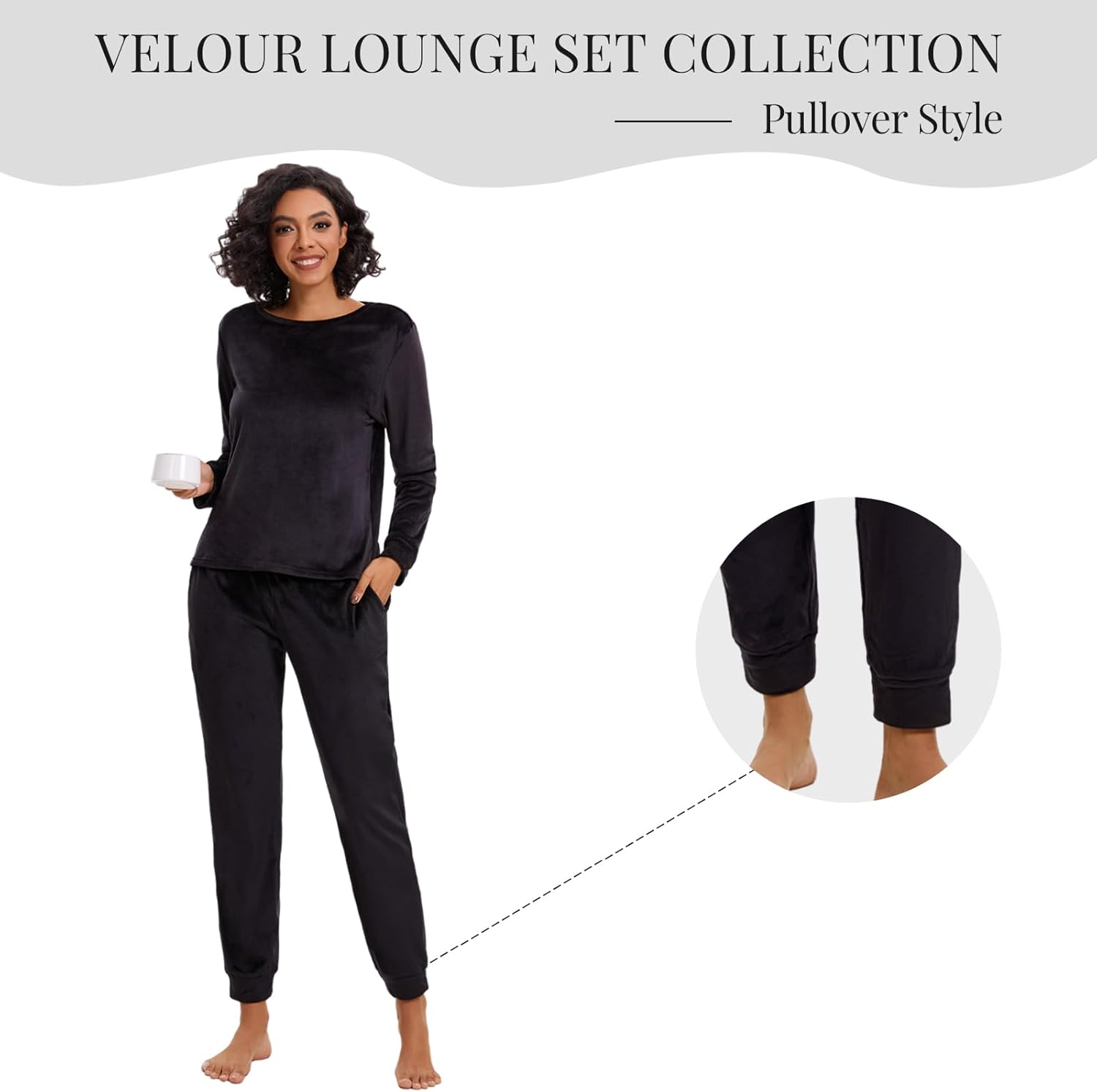 Women's Velour Sweatsuit Set 2 Piece Tracksuit Outfit Full Zip Velvet Jogging Suit Hoodie and Sweatpants Loose Fit - Image 2