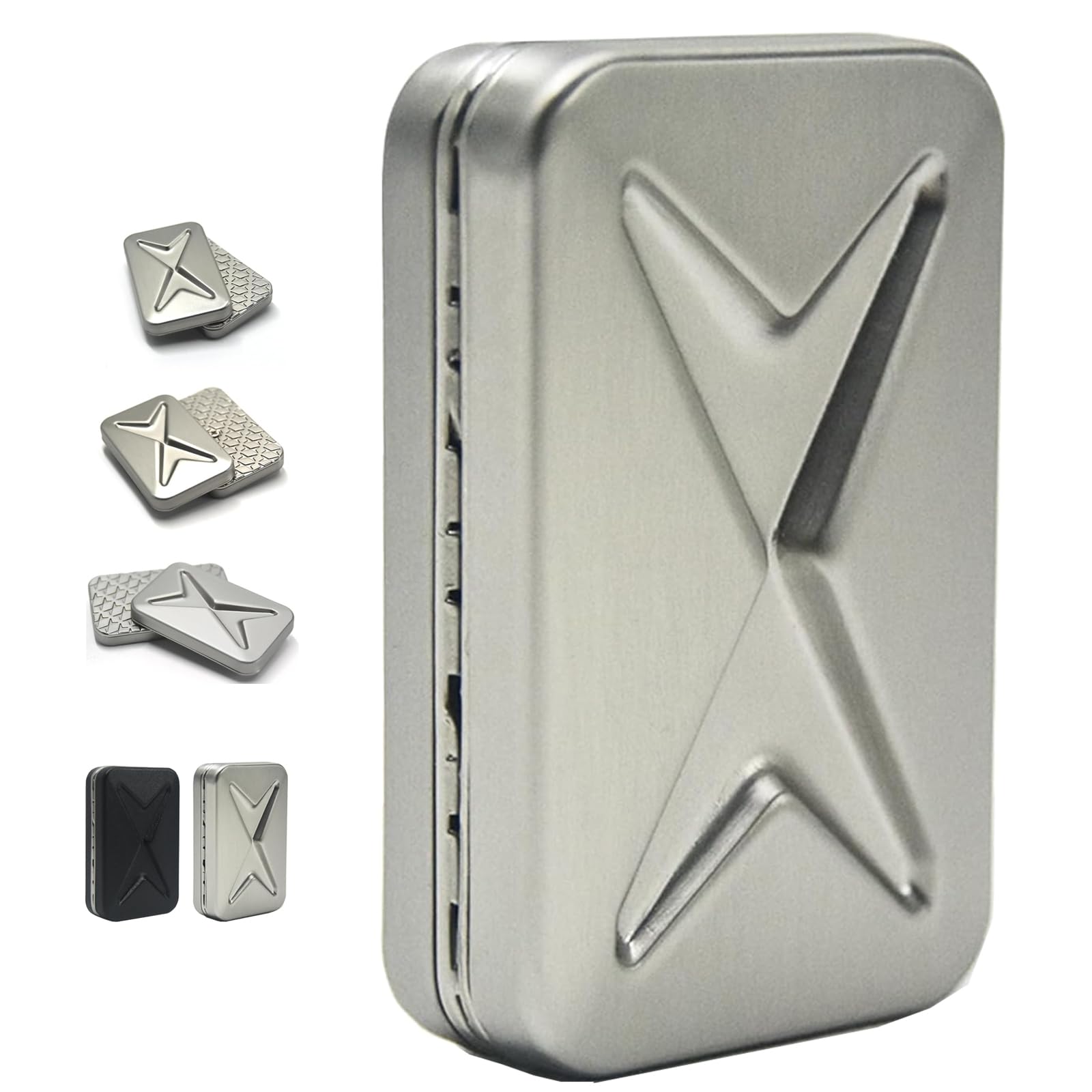 Magnetic Fidget Slider Lightning Infinite EDC Fidget Toy for Adult,Silver X