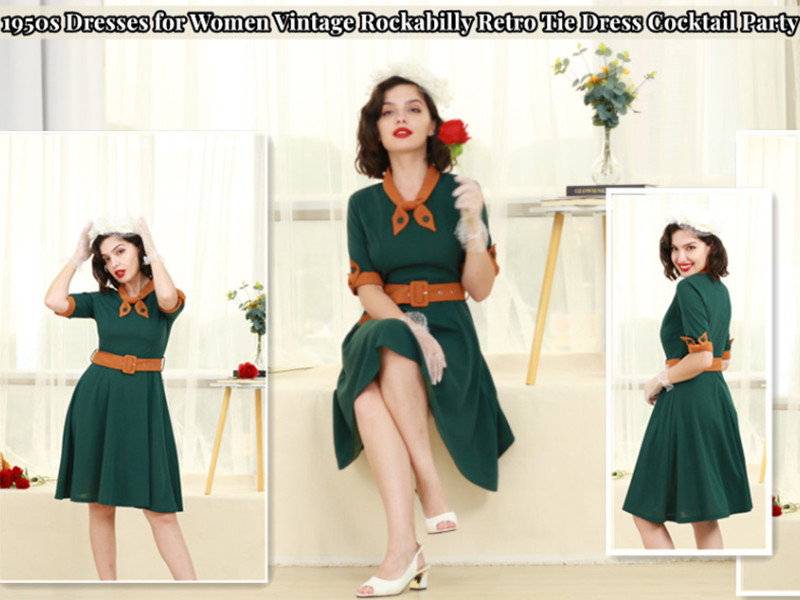 Amazon.com: ODIZLI 1940s Dresses For Women Dress Peter Pan Collar