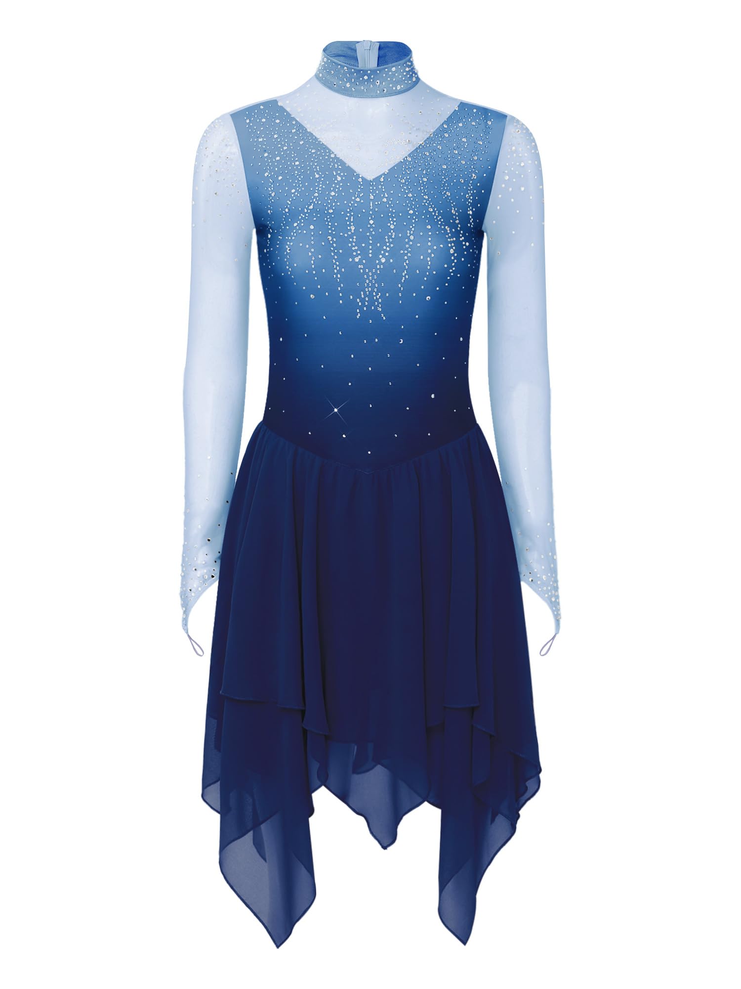 FEESHOW Damen Eiskunstlauf Kleid Kürkleid Rollkunstlauf Damen Eiskunstlaufkleid Wettbewerbs Eiskunstlauf Kleid Kleider Turnen Ballett Tanz