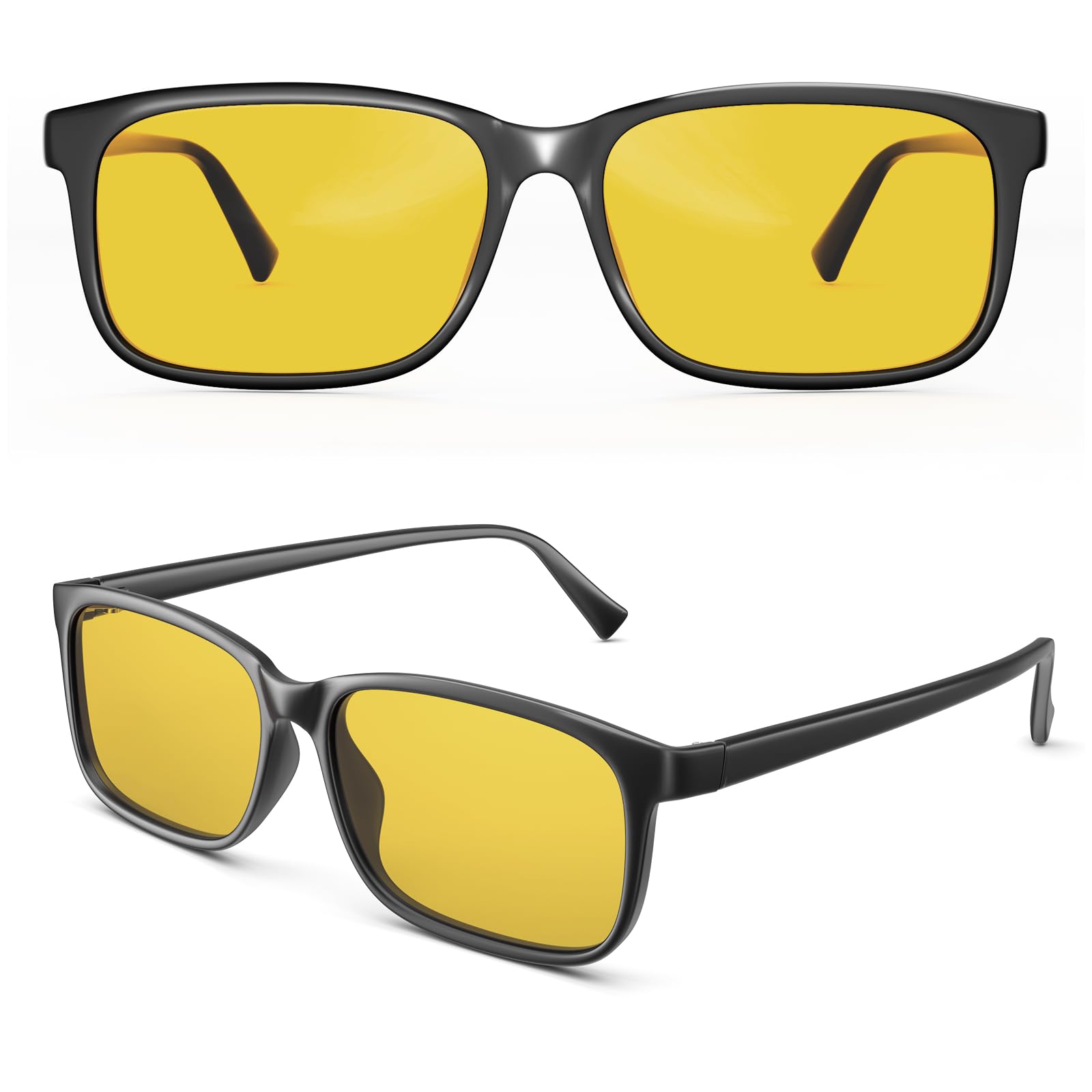 CGID Fake Glasses Clear Lens Non-Prescription Retro Rectangular Frame UV400 Protection Men Women CN12