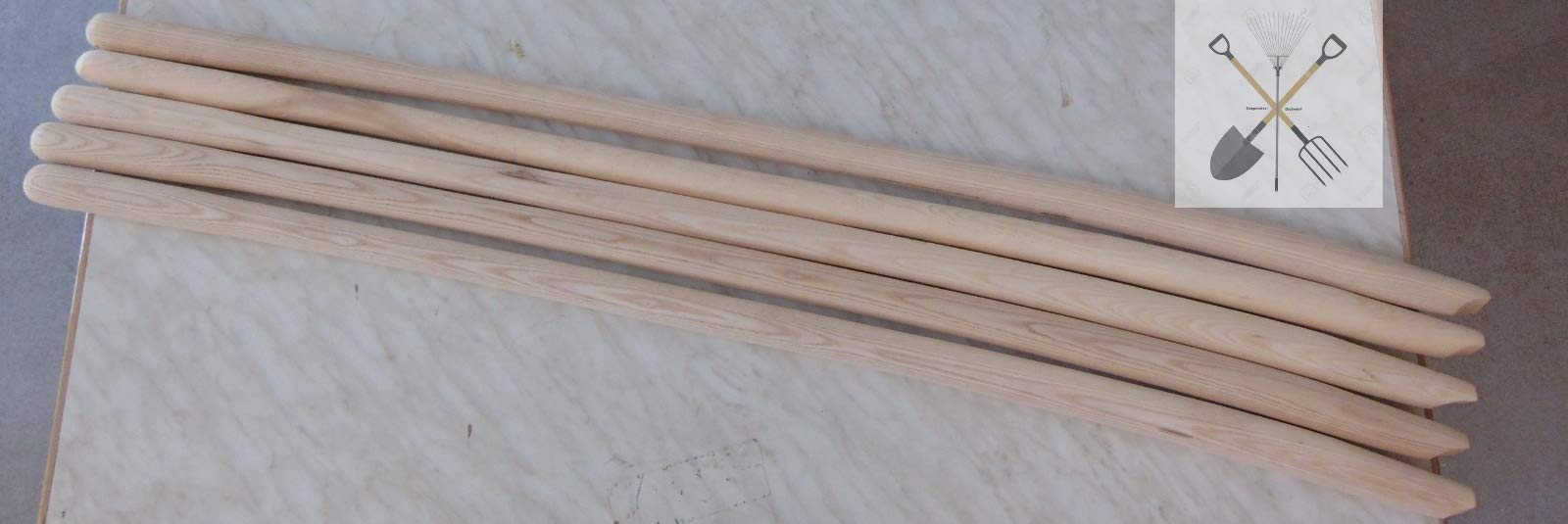 Schaufelstiele 130 cm aus ESCHE gebogen in Topqualität *Made in Germany* (5 Stück)