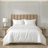 Vista 1 de Funda de edredón 100% algodón egipcio, tamaño King, hilos altos, ultra suave y liso, tejido de satén para todas las estaciones, ropa de cama