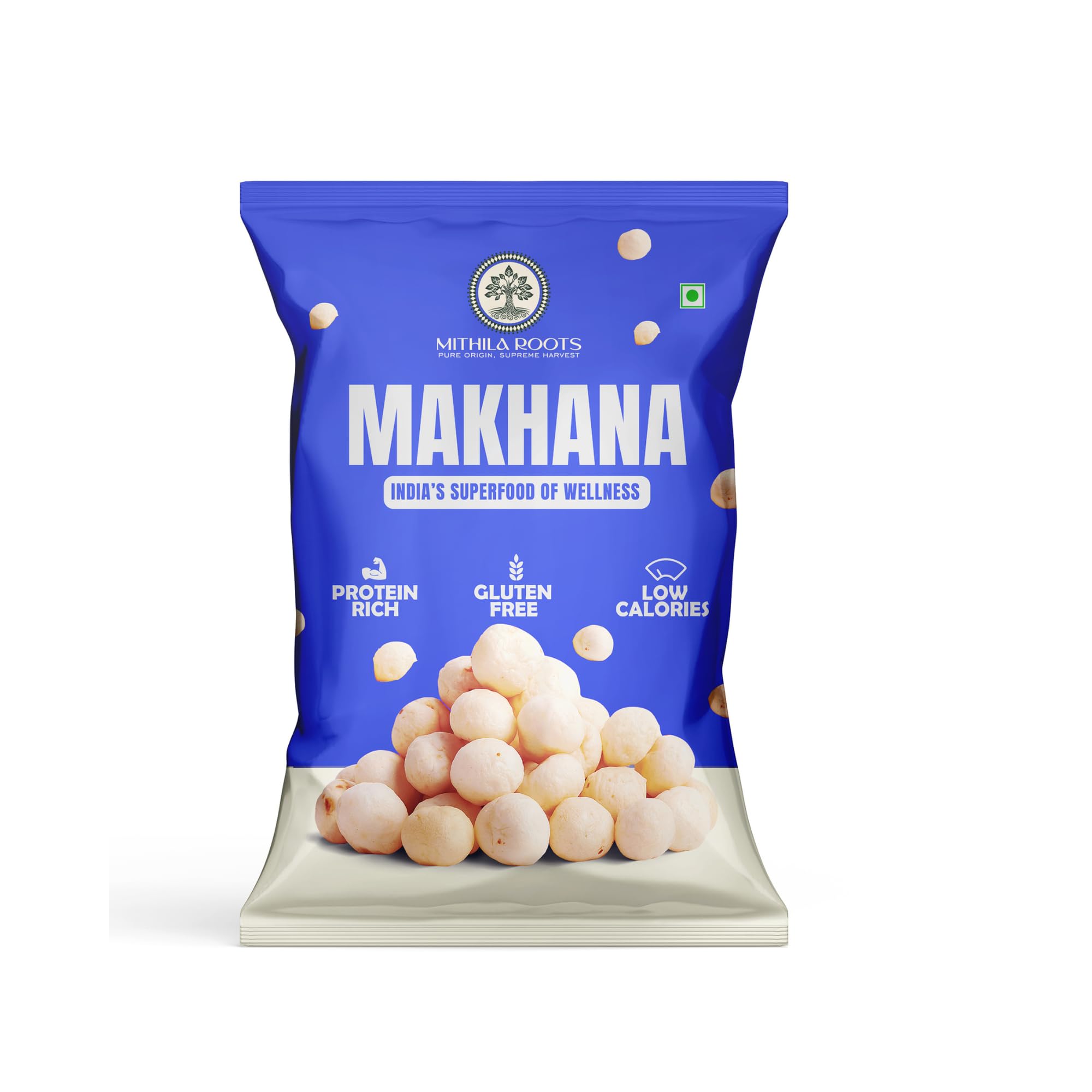 Mithila Roots Natural makhana 250 gm (Phool Lotus Seeds) | High Protein & High Fibre Snack Fox nuts | Rich in Calcium | Weight Management Snack