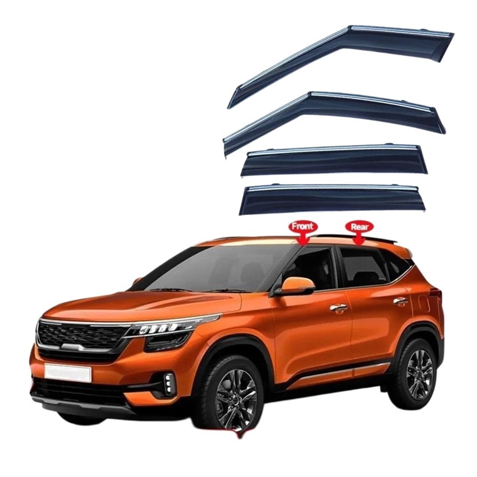 Compatibile per Kia KX3 Pro Sport Finestra Auto Sole E Pioggia Scudo Pioggia Sopracciglio Seltos 2020 Finestra Visiera