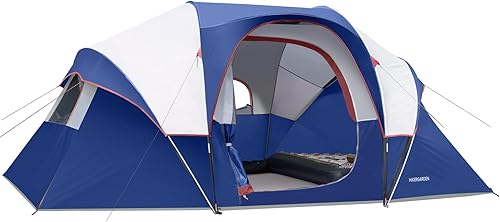 HIKERGARDEN - Tienda de campaña para 10 personas, tienda familiar portátil fácil de instalar para campamento, tienda de campaña de tela resistente