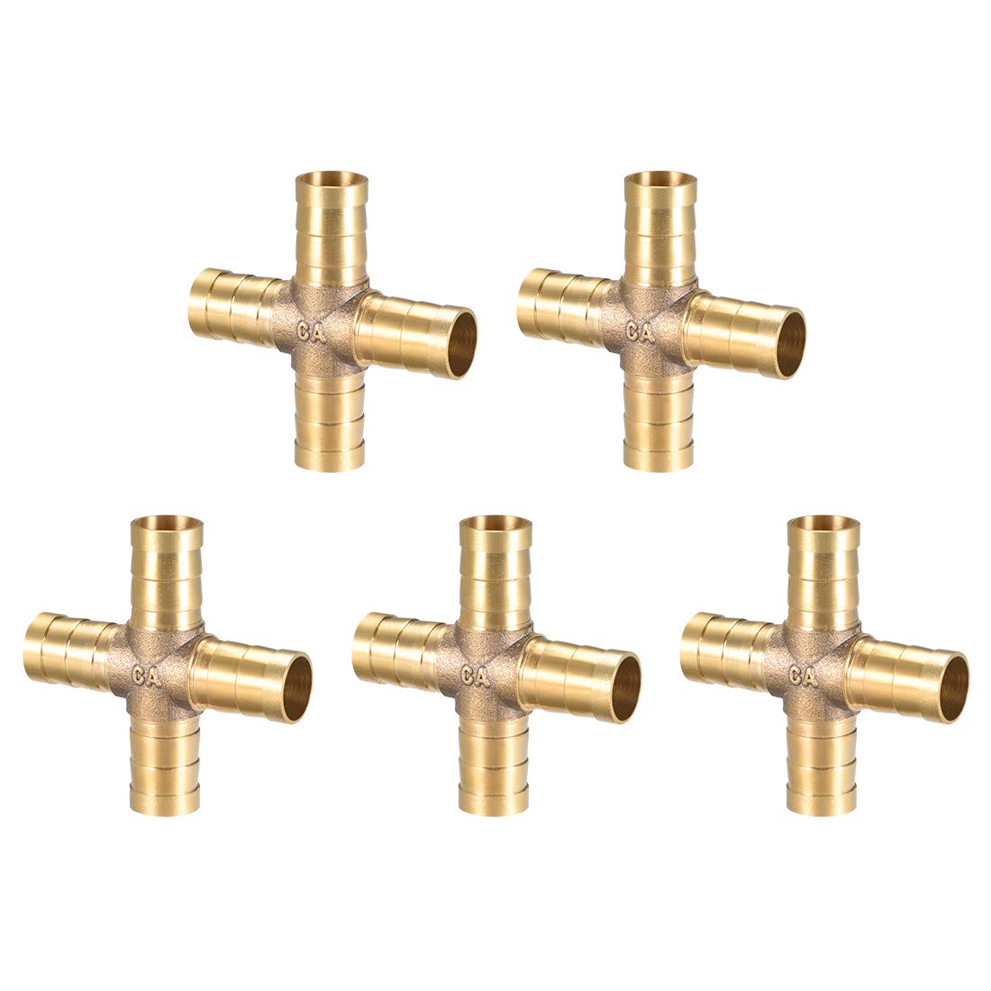 Raccord de tuyau en laiton 4 voies pour système d'arrosage de jardin et micro-irrigation 5pcs