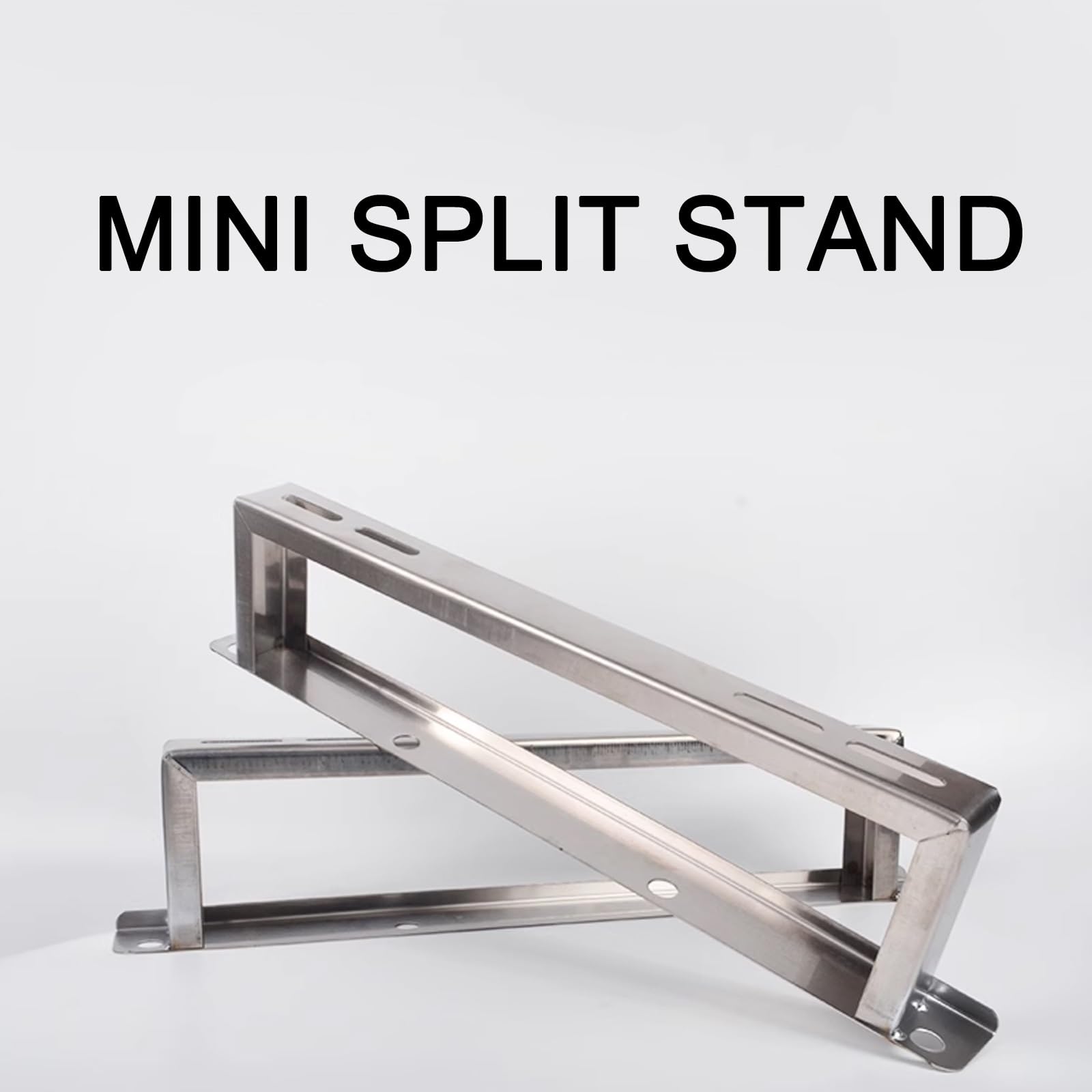 Staffe per Condizionatore Esterno, Climatizzatore Telaio Supporto da Pavimento in Acciaio Inox per Unità Pompa di Calore Esterna - Resistente, Fino a 120 KG(50x10cm)