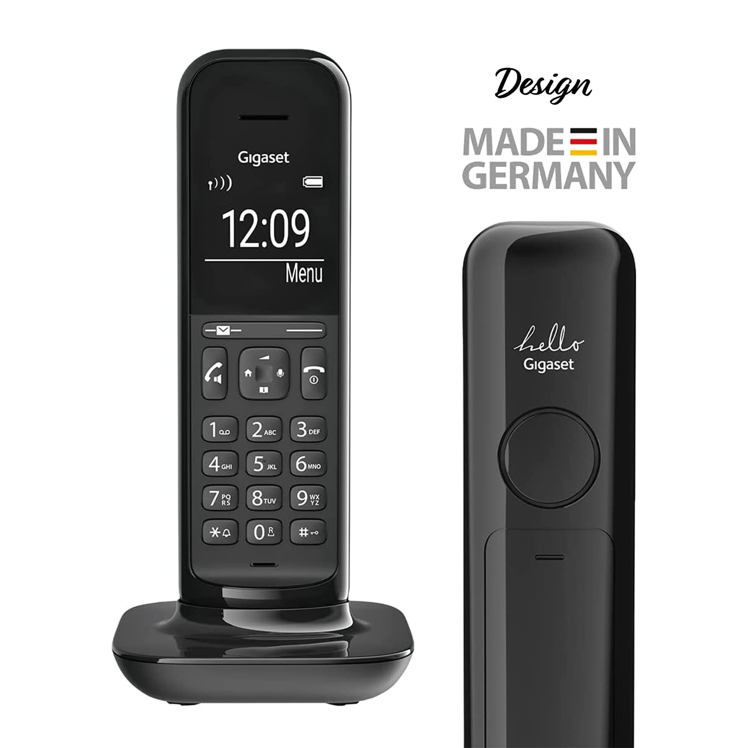 Gigaset CL394HX - DECT-Mobilteil mit Ladeschale – Schnurloses Design-Telefon für Router und DECT-Basis - Fritzbox-kompatibel - Direktwahlfunktion - Schutz vor unerwünschten Anrufen, schwarz