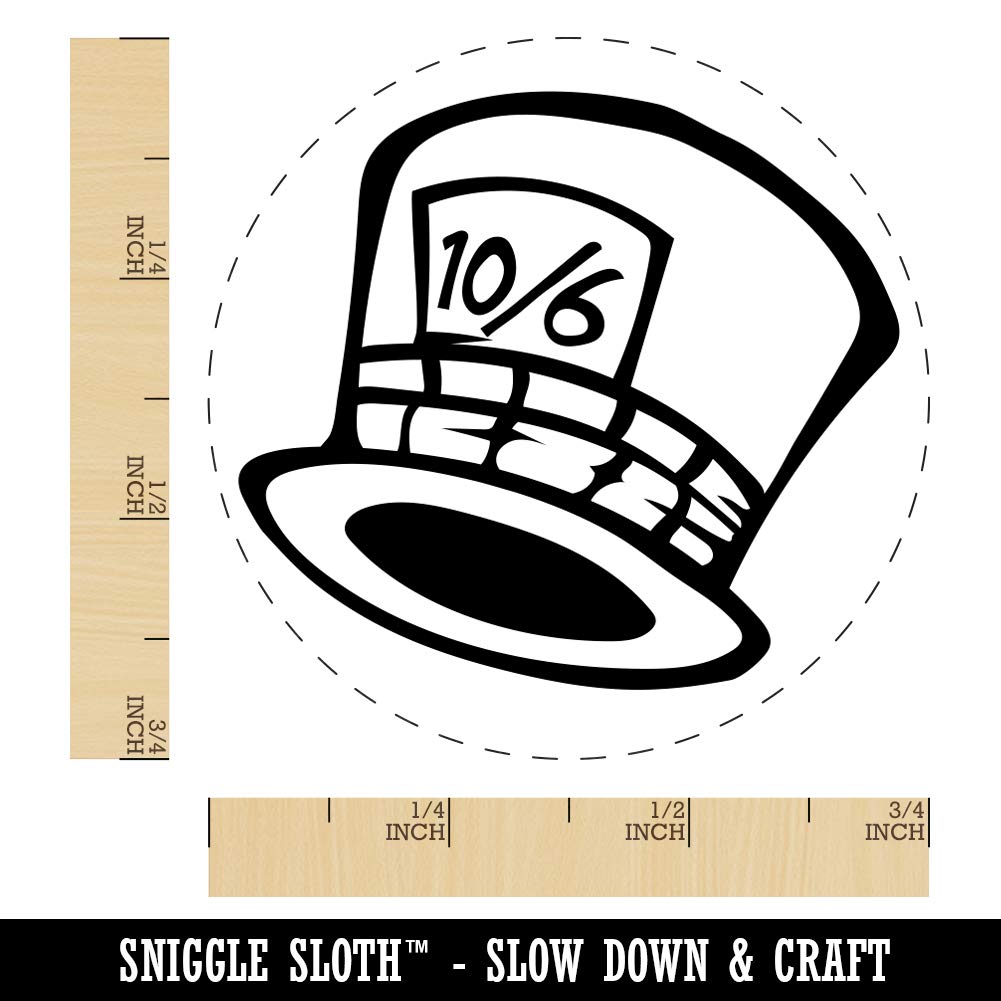 Mad Hatter Hat from Alice in Wonderland Rubber Stamp for Stamping Crafting Planners - 3/4 Inch Small