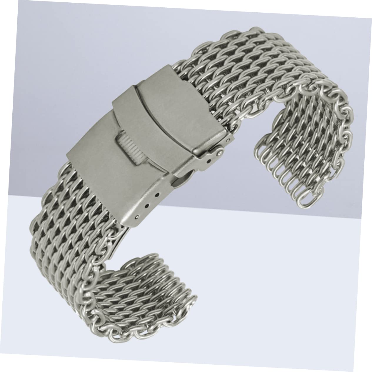 PACKOVE Lot De 2 Bracelets De Montre Uniques En Acier Inoxydable Pour Homme Et Femme En Maille De Requin 20 Mm Confortables Et Tendance