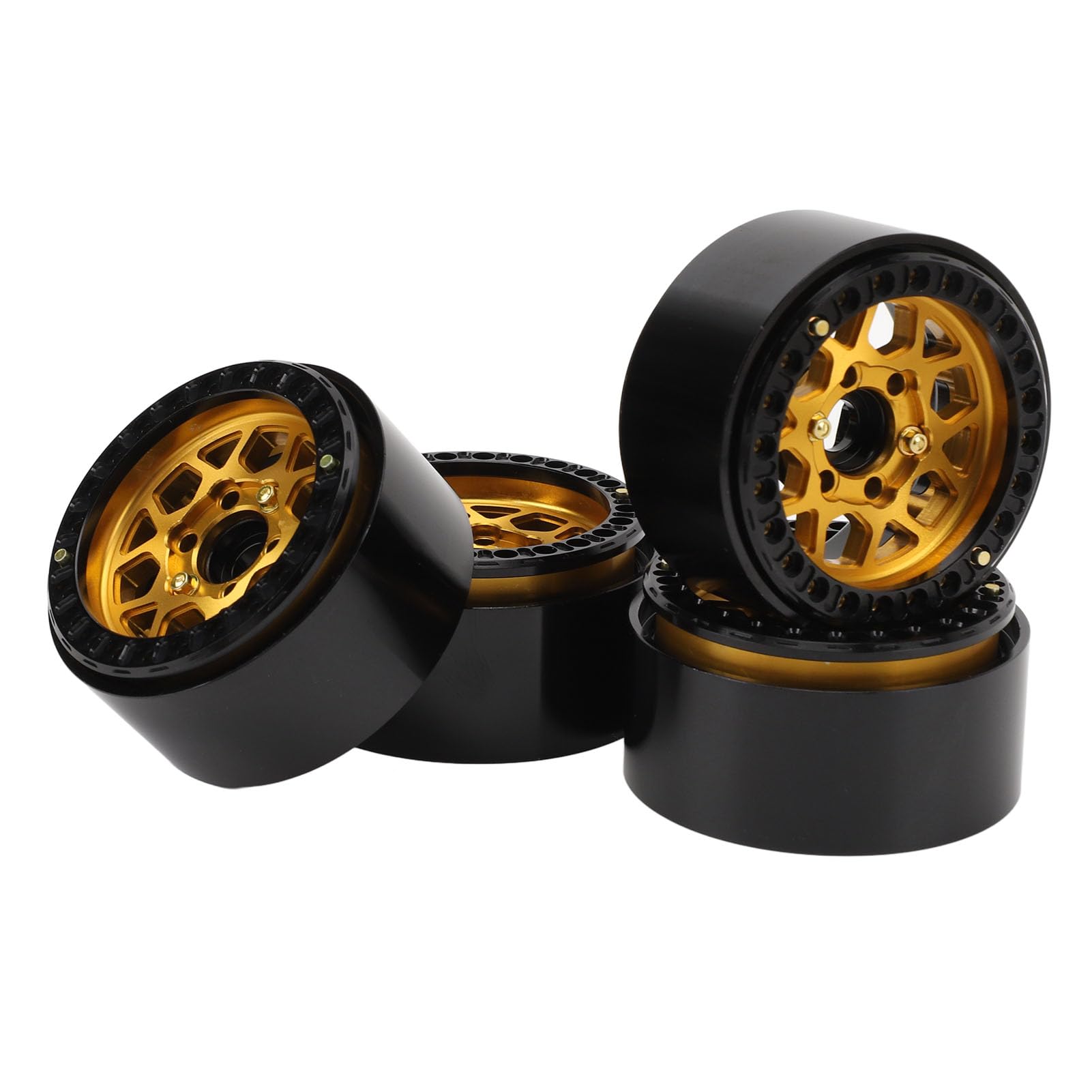 Socobeta Piasty kół RC ze Stopu Aluminium 1,9 Cala z blokadą koralikową do Samochodów w Skali 1/10 Wentylowana Konstrukcja Zapewniająca stabilność i Odprowadzanie Ciepła dla Hobbystów RC