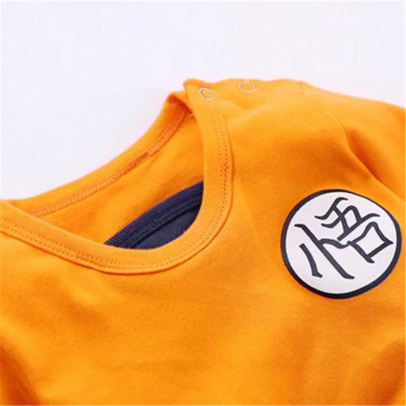 Chollius Dragon Ball Strampler für Jungen 0-24 Monate halbe Ärmel Goku-Bodysuit Aufdruck Gürtel runder Ausschnitt Dragon Ball-Strampler Wintergeschenk