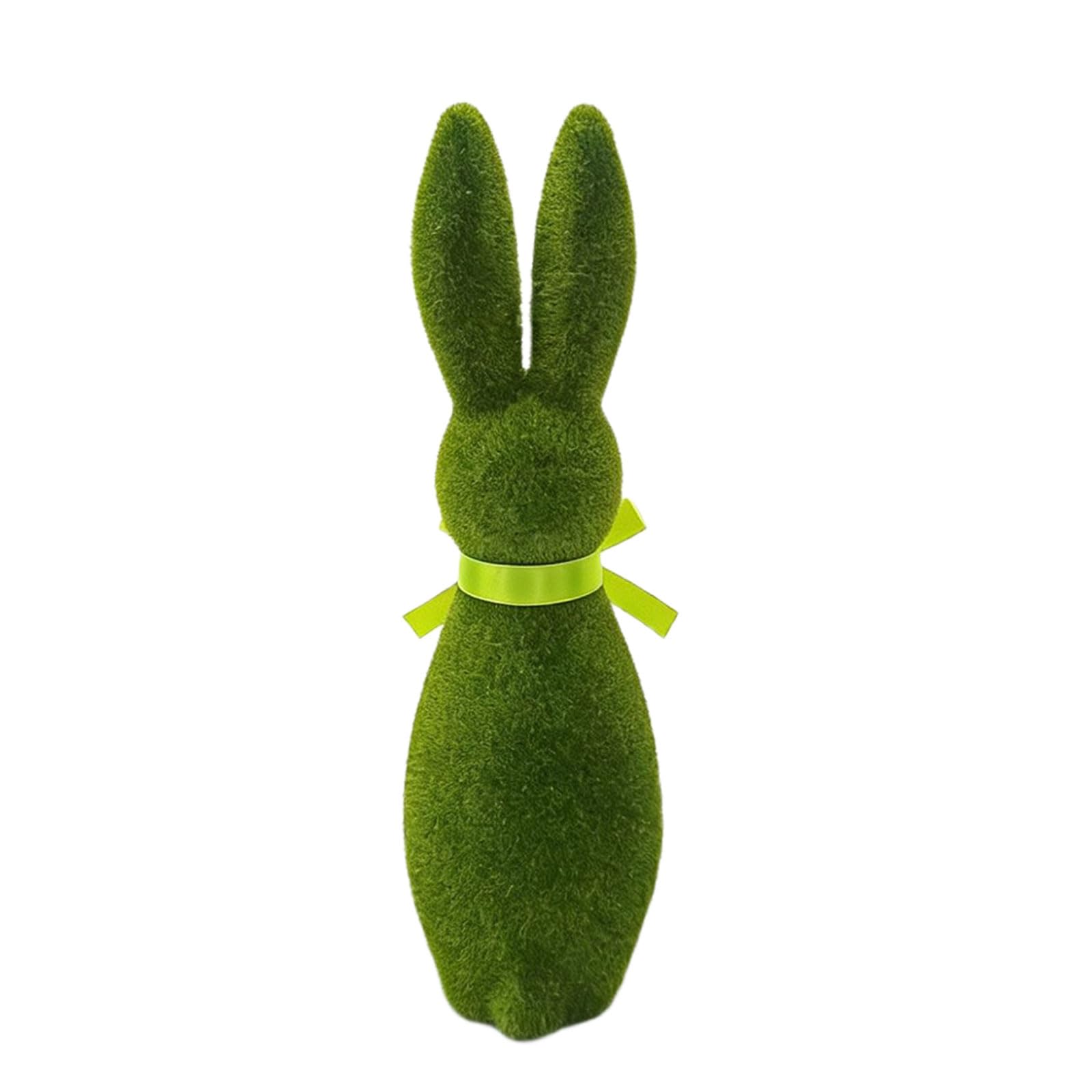 ZBIianxer Garden Ornamentation Green Flocking Simulation Animal Figurine for Outdoor and Indoor Easter Theme Desktop Decors Garden Animal