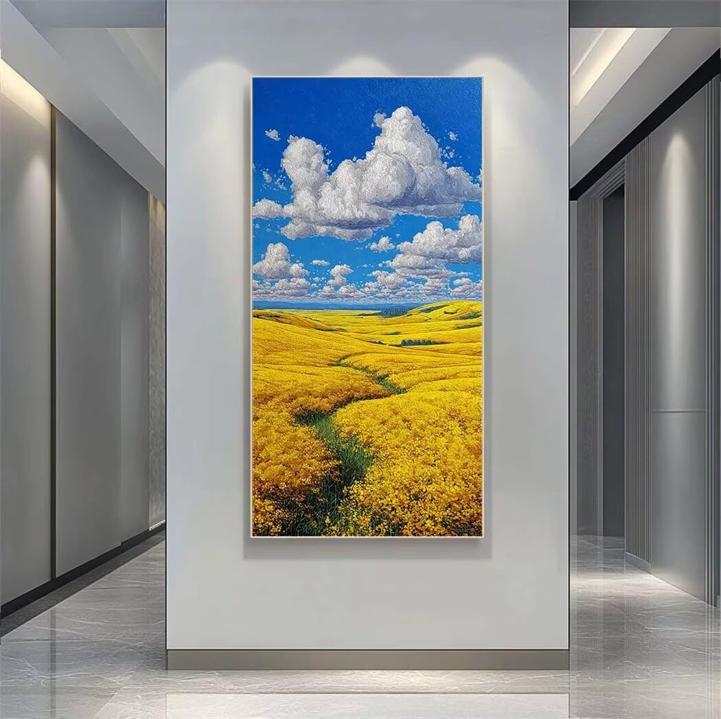 Diamond Art Painting Kits for Adults 100x300cm, 5D Large Diamond Painting Landscape Full Round Drill Gem Art Golden Fields Crystal Cross Stitch Paint by Numbers for Home Wall Decor Gifts -LR1087