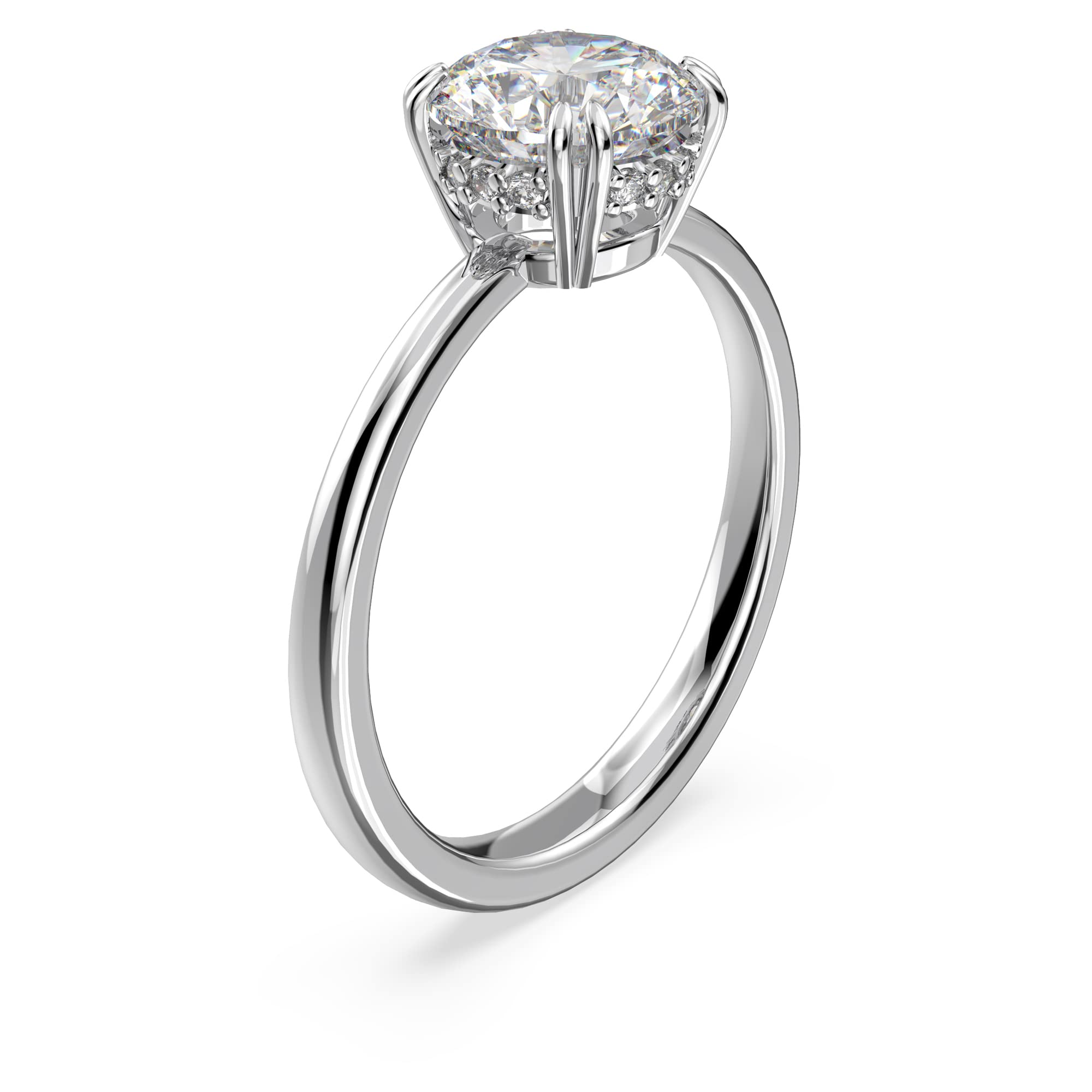 Swarovski Stilla Collezione bague cocktail, taille ronde, blanc