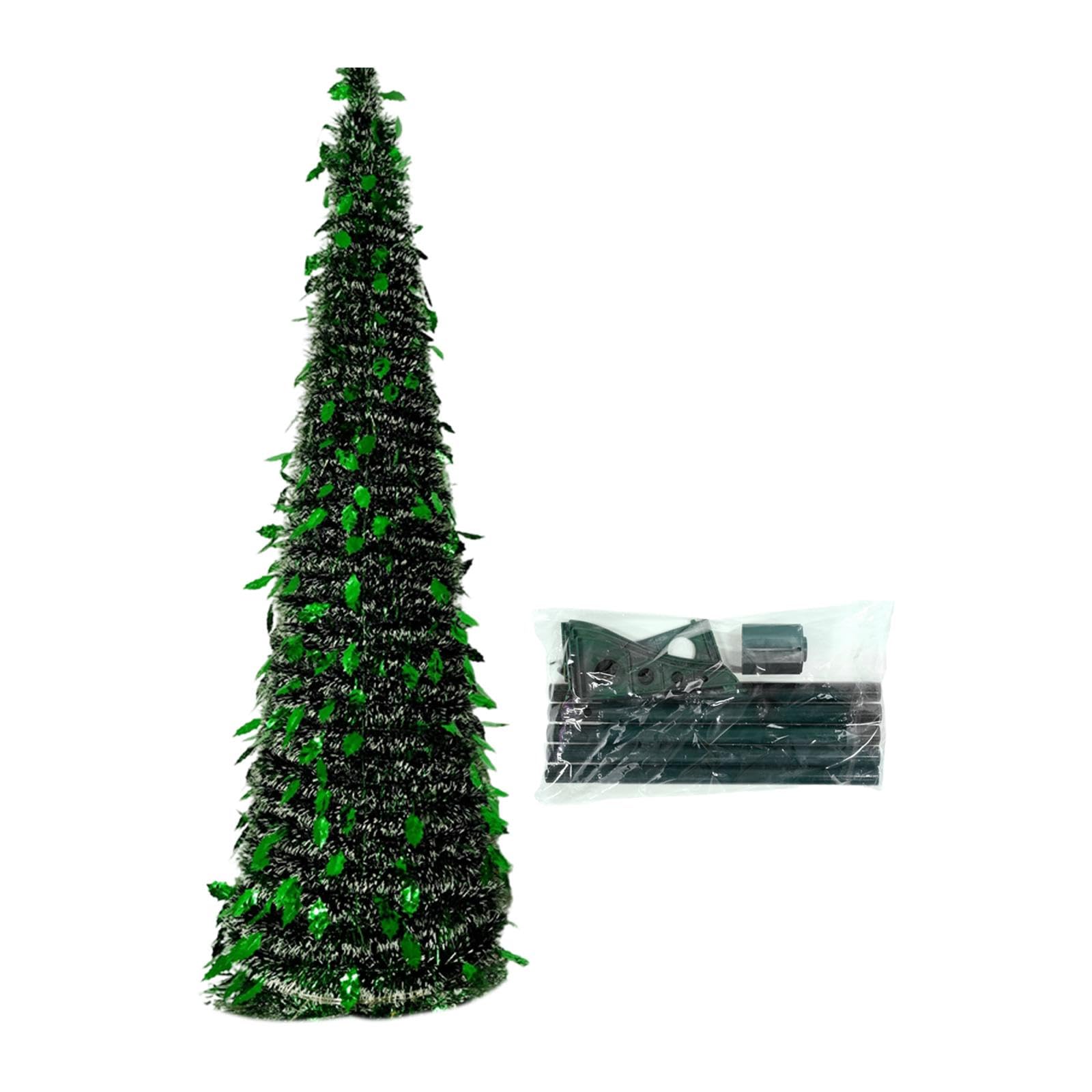 Árbol De Navidad Artificial De Pino Plegable | Material de PET y hierro, diseño plegable, iluminado, fácil montaje, decoración hogar