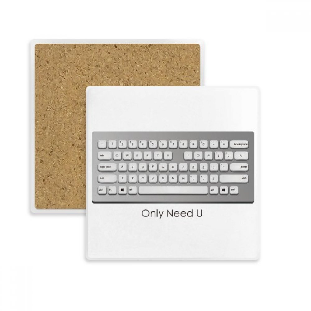 Porte-tasse en pierre absorbante au design de clavier informatique