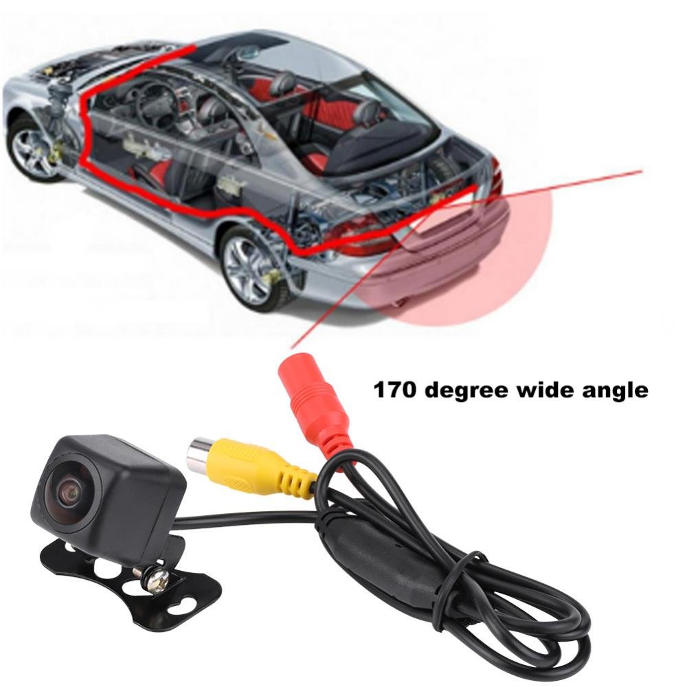 Aramox Telecamera Per Retromarcia CCD Con Visione Notturna - Angolo 170°, IP68 Impermeabile, Sensore CMOS 1/4", Per Auto, Colore Argento - 2