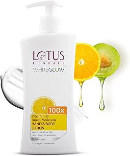 Lotus Herbals WhiteGlow Vitamin C Deep Moisture Hand & Body Lotion | Non Greasy | Cools and Refreshes Skin | SPF 20 | For ... Price In India