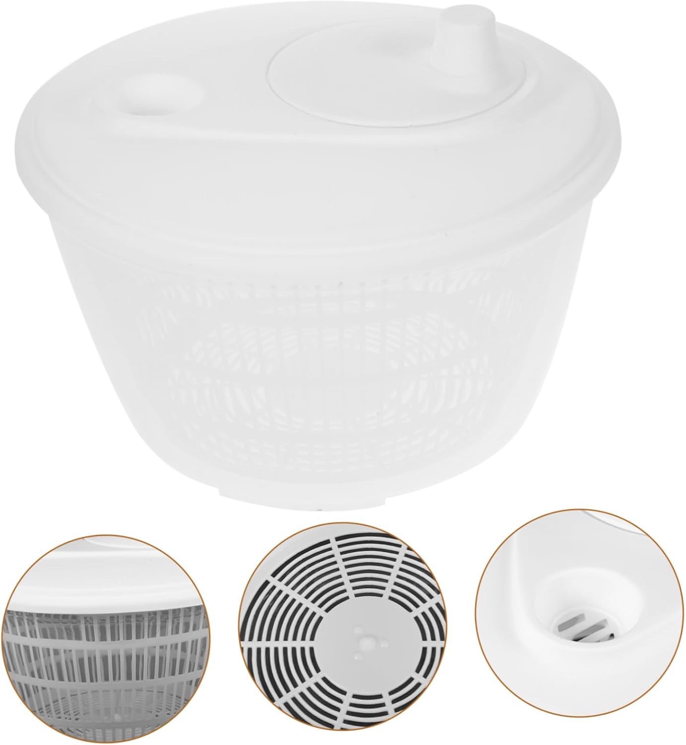 Vegetable Fruit Dehydrator and Salad Spinner White Drain Basket for Efficient Water Removal Kitchen Utensil Storage for Salad Preparation