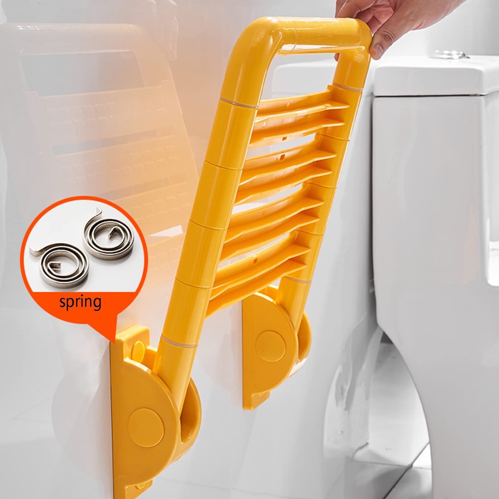 Silla de Ducha de Pared, Asiento de baño for Personas Mayores, Asiento Plegable, Silla de Ducha de Seguridad for bañera for Personas con discapacidad, 37,5 x 41 cm(Yellow)
