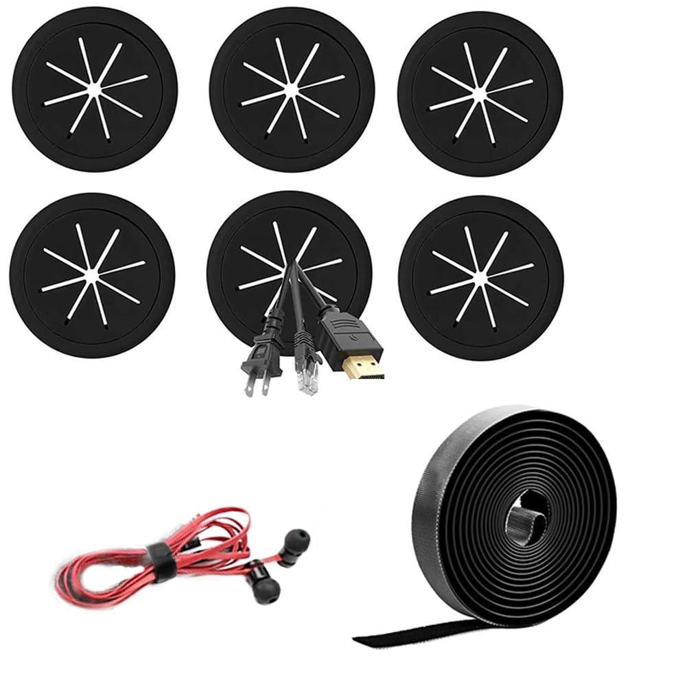 saykfoe 6+1 Data Cable Sorting Table Hole Protection Ring Hole