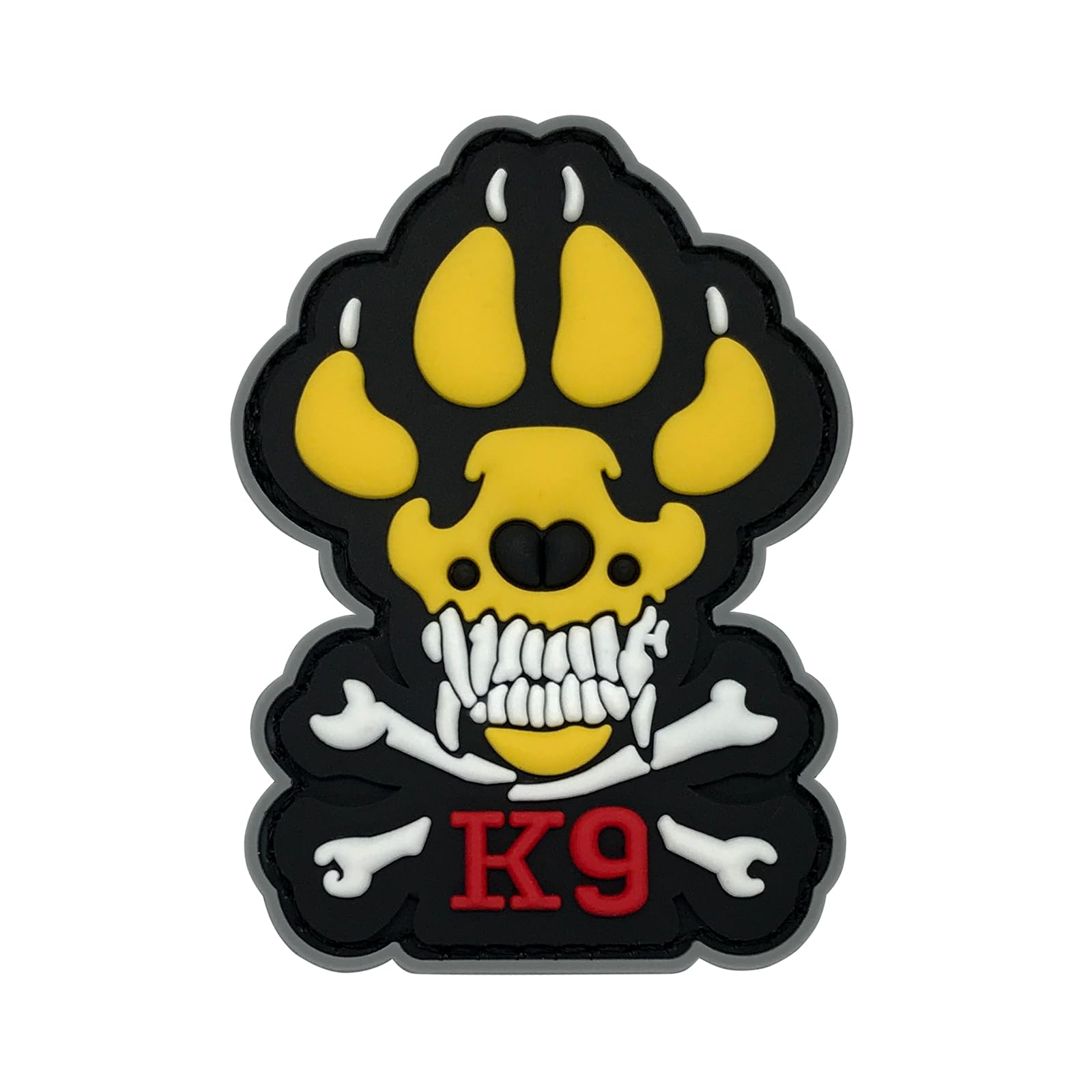 Wikineon K9 & Crossbone Killer Patch, Attack Police Dog Patch with Hook & Loop Fastener | Army Swat Tactical Military Patch, Funny PVC Morale Patch for Service Animal Vests, Harness, Bags