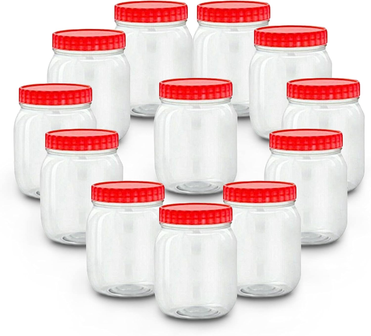 Plastic Storage Jar 500ml With Screw Top Lids Airtight Food Storage