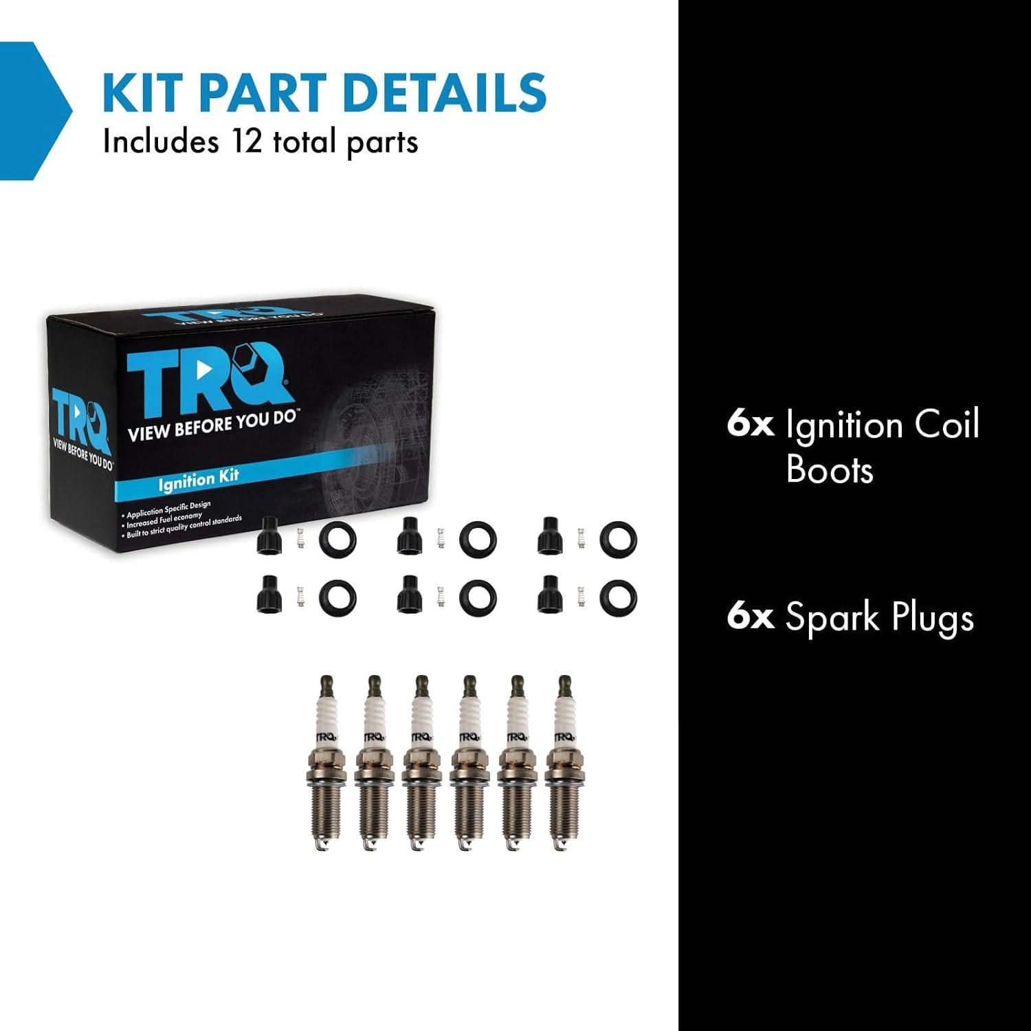 TRQ Spark Plug Kit 6 Piece Iridium Spark Plugs Compatible with 2010-21 Chevrolet Traverse 2013-17 Equinox 2012-20 Impala 2008-12 Malibu 2010-19 Buick Enclave 2010-15 Camaro
