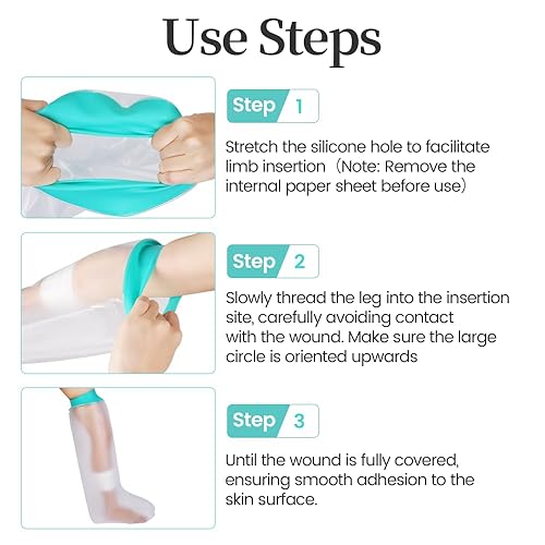 Miniatura 7 de Fundas impermeables para niños para piernas de ducha, botas para pies después de una cirugíalesiones amputadasprótesis, bolsa protectora de rodilla