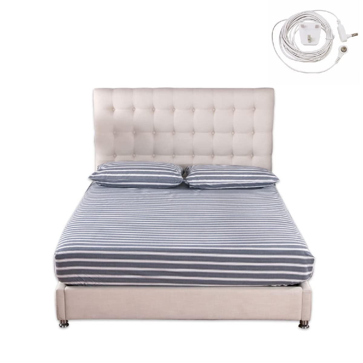 Buy Earthing Grounding Fitted Sheet with Earth Connection Cable Pure