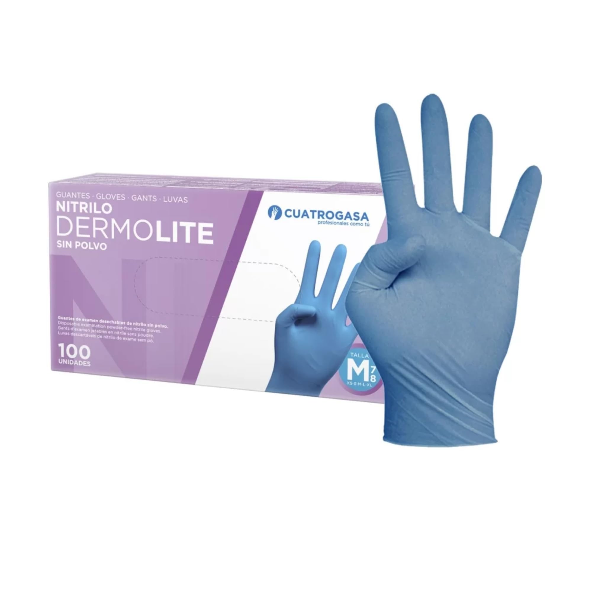 GERCARE Guantes de Nitrilo Desechables. Caja de 100 Unidades Guantes Desechables de 3,5 g de Nitrilo. Guantes de Exploración. Sin Polvo. Sin Látex. Guantes Sanitarios. (10 cajas (100 unidades), M)