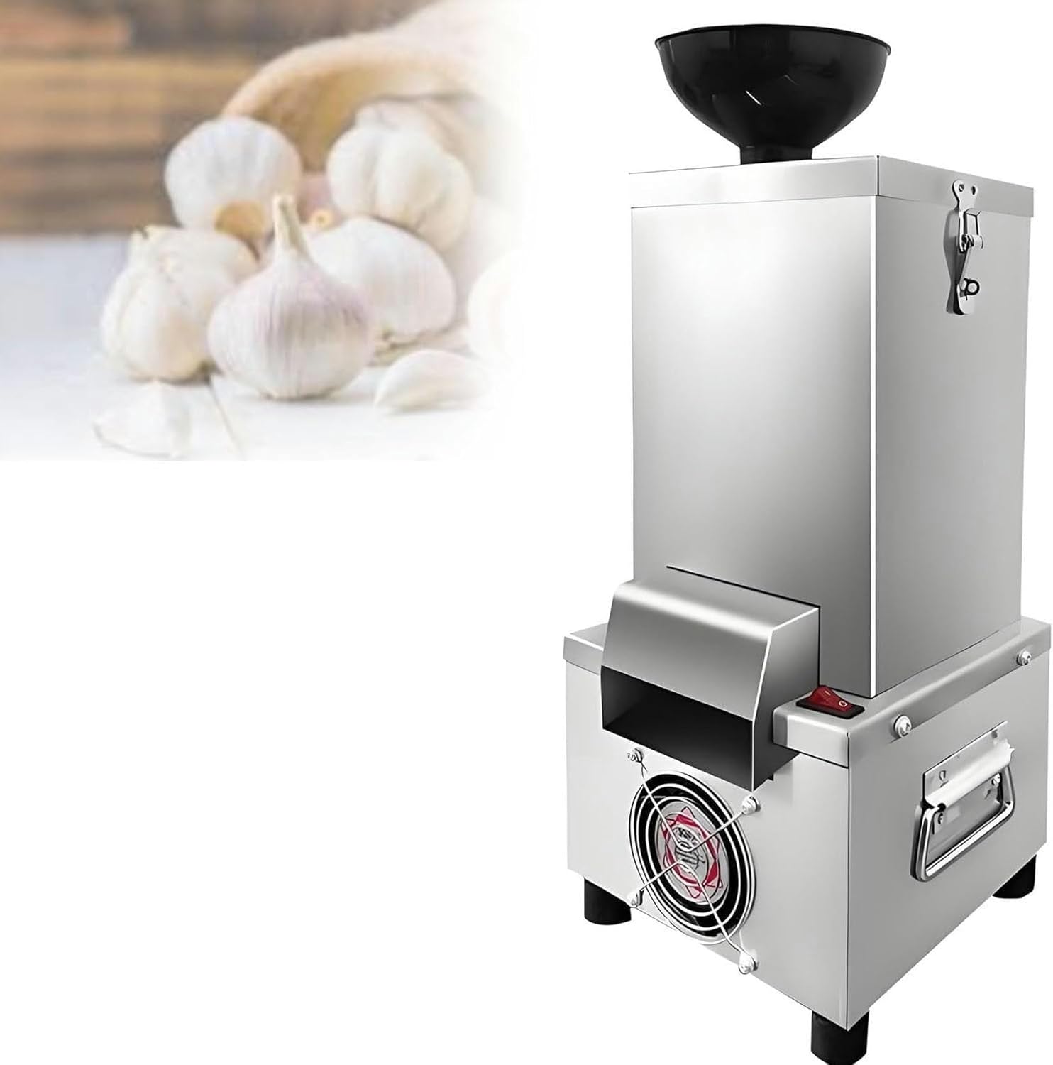 Automatic Garlic Peeler Machine, Electric Garlic Cloves Peeling Tool for Restaurants & Kitchens, High Capacity 25KG/H Commercial Processor with Hopper