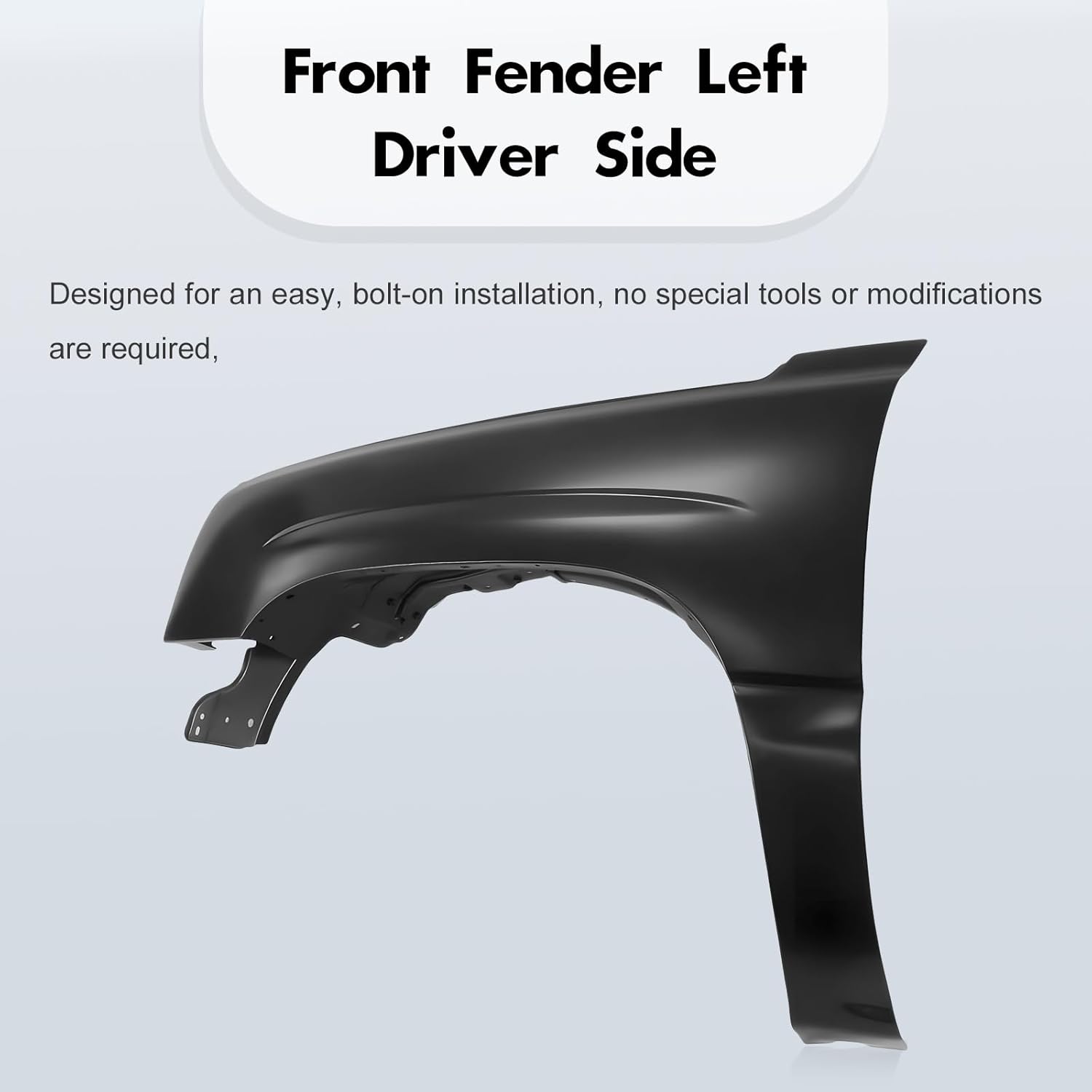 CarPartsDepot Front Fender Left Driver Side Compatible With 2003-2007 Chevy Silverado 1500 2500 3500 HD Classic GM1240305 88944420