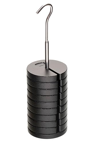 Miniatura 2 de EISCO Juego de masa ranurada de 10 piezas, 35.27 oz – Zinc Casted – Incluye 9 pesos (3.53 oz cada uno), un colgador (3.53 oz)