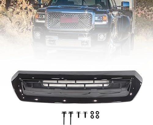Miniatura 8 de Hood Air Ve-nt para GMC Sierra 2500 HD 3500 HD 2017-2019 (fibra de carbono negro)